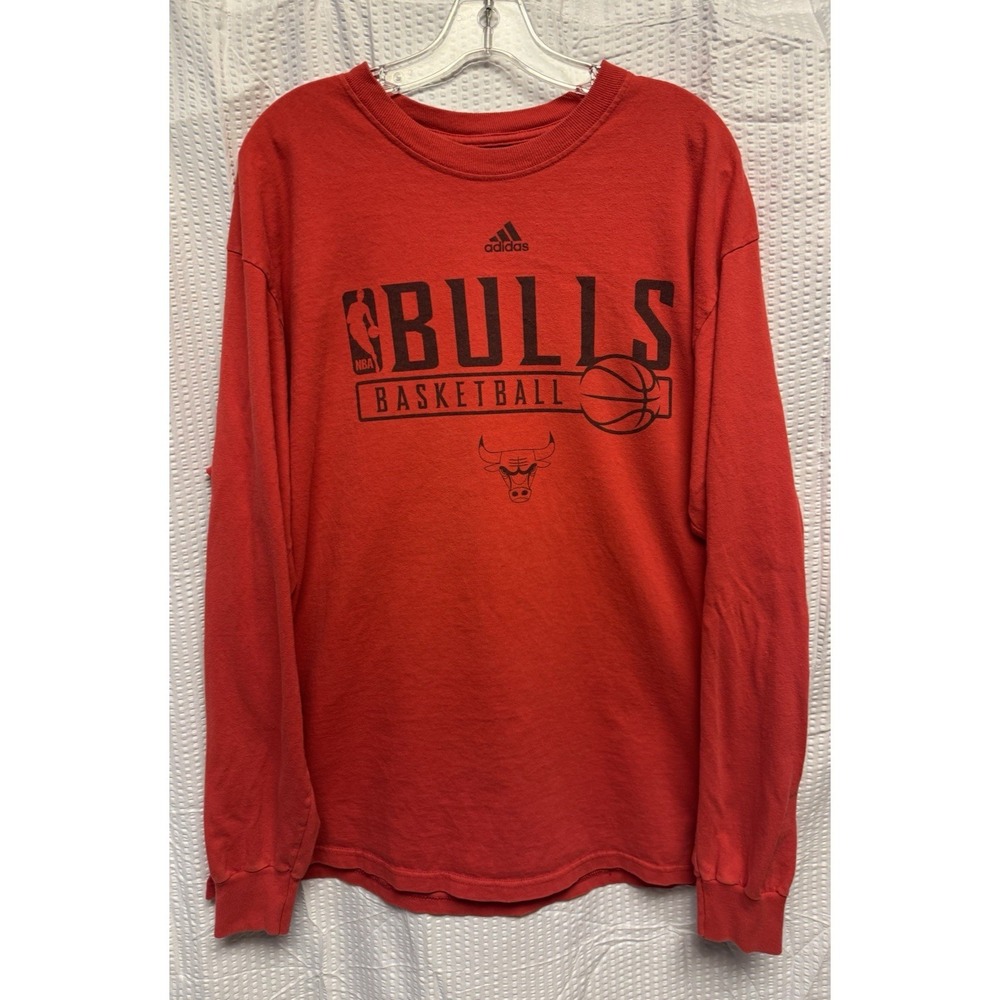 Adidas Climalite Men's Long Sleeve T Shirt SZ XL Chicago Bulls 100% Cotton